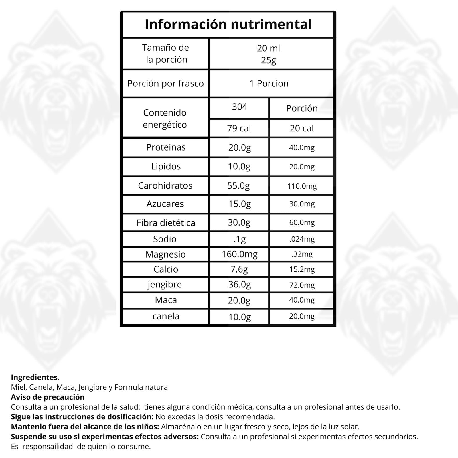 Miel del Oso Negro 20 mL